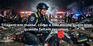 Triagem em massa, como o DIH decide quem vive quando faltam recursos.